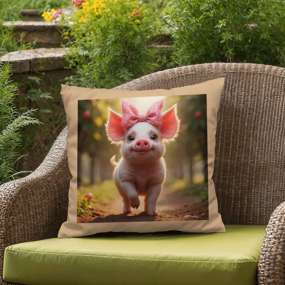 ShineOn Fulfillment Bedding 20" x 20" Coquette Pig Pillow