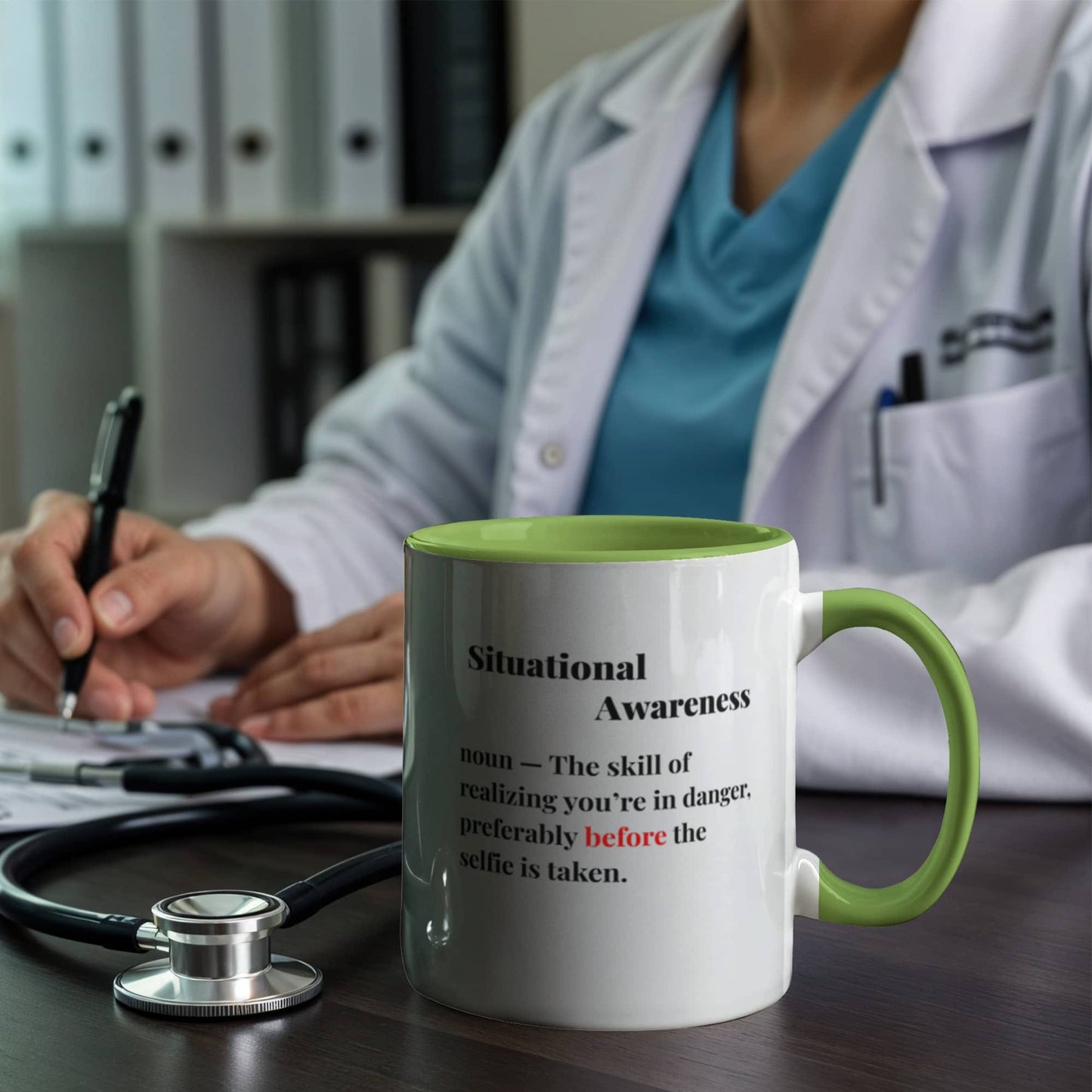 ShineOn Fulfillment Drinkware 11 oz. / Light Green BBQ Situational Awareness Coffee Mug - GHR1163