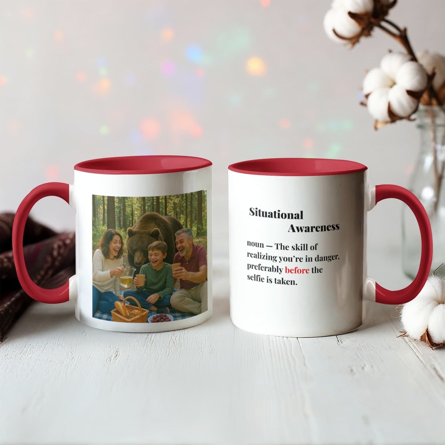 ShineOn Fulfillment Drinkware 11 oz. / Red Bear Situational Awareness Coffee Mug - GHR1169