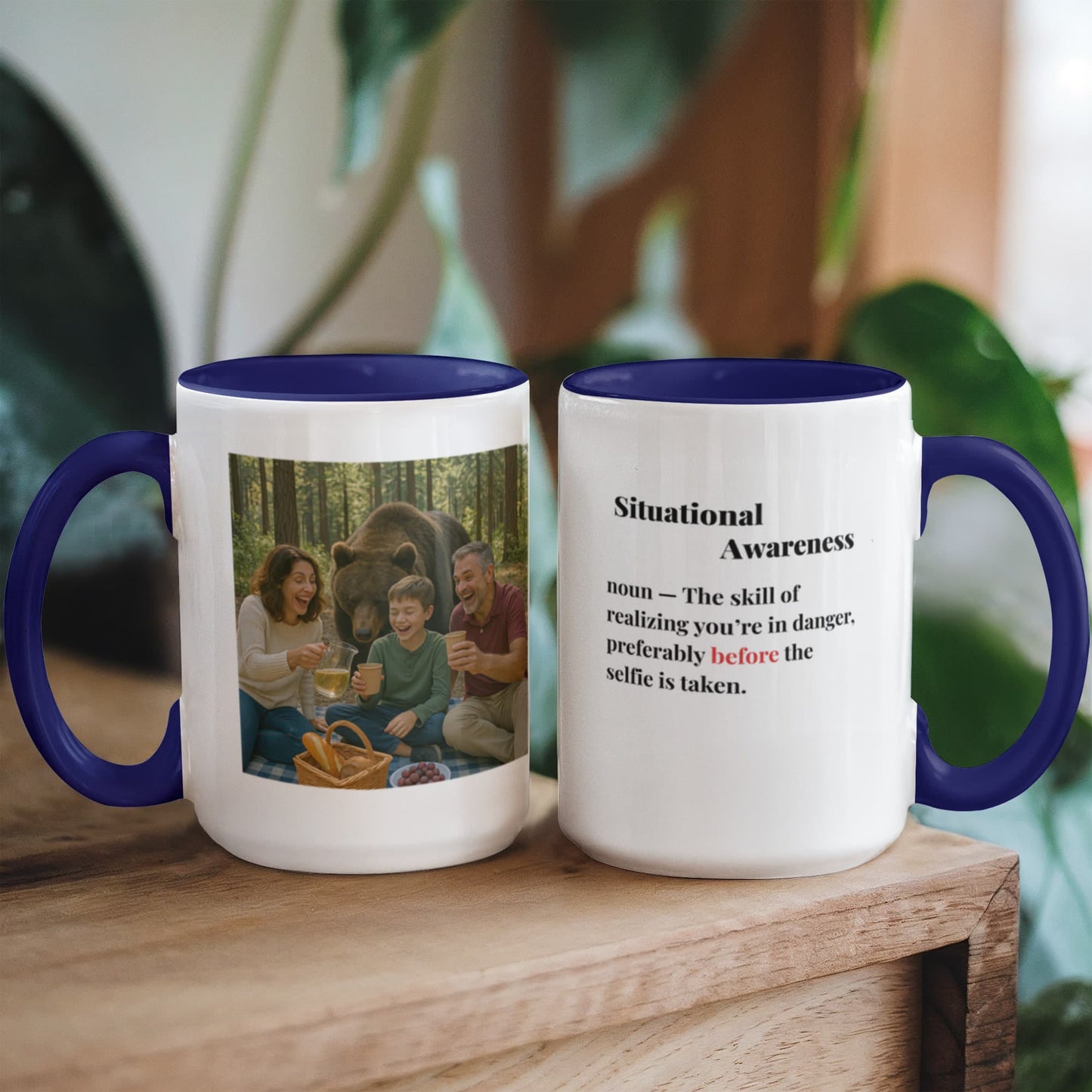 ShineOn Fulfillment Drinkware 15 oz. / Midnight Blue Bear Situational Awareness Coffee Mug - GHR1169