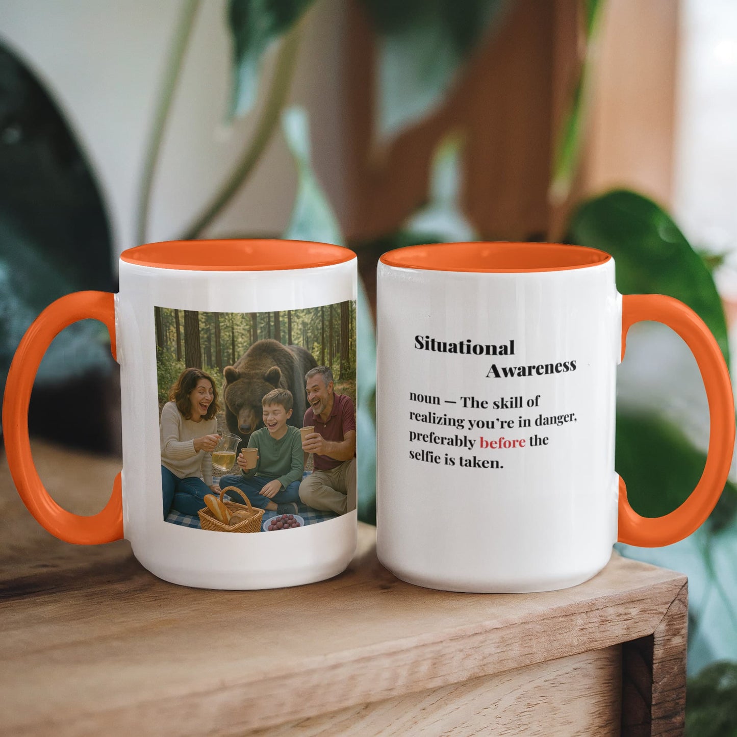 ShineOn Fulfillment Drinkware 15 oz. / Orange Bear Situational Awareness Coffee Mug - GHR1169