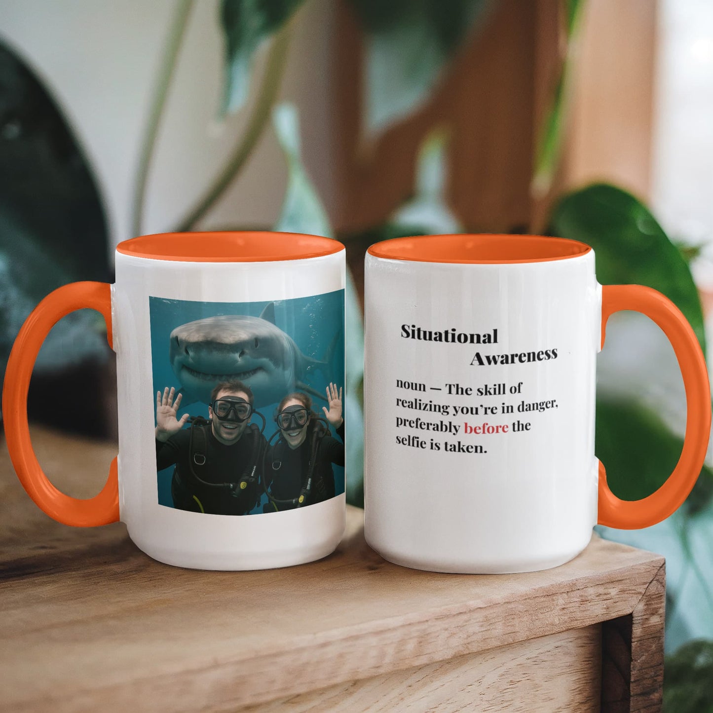 ShineOn Fulfillment Drinkware Shark Situational Awareness Coffee Mug - GHR1161