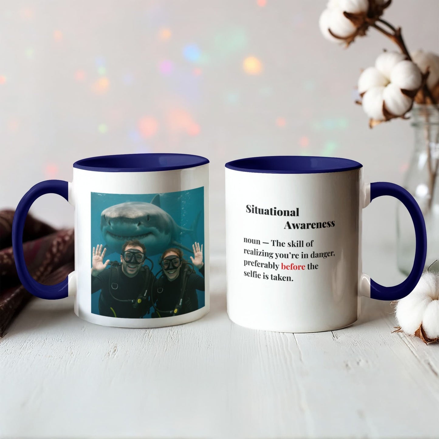 ShineOn Fulfillment Drinkware Shark Situational Awareness Coffee Mug - GHR1161