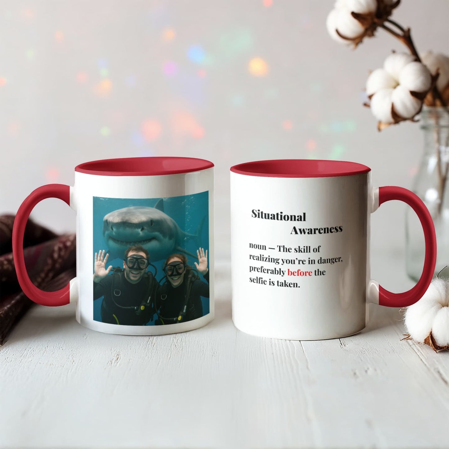 ShineOn Fulfillment Drinkware Shark Situational Awareness Coffee Mug - GHR1161
