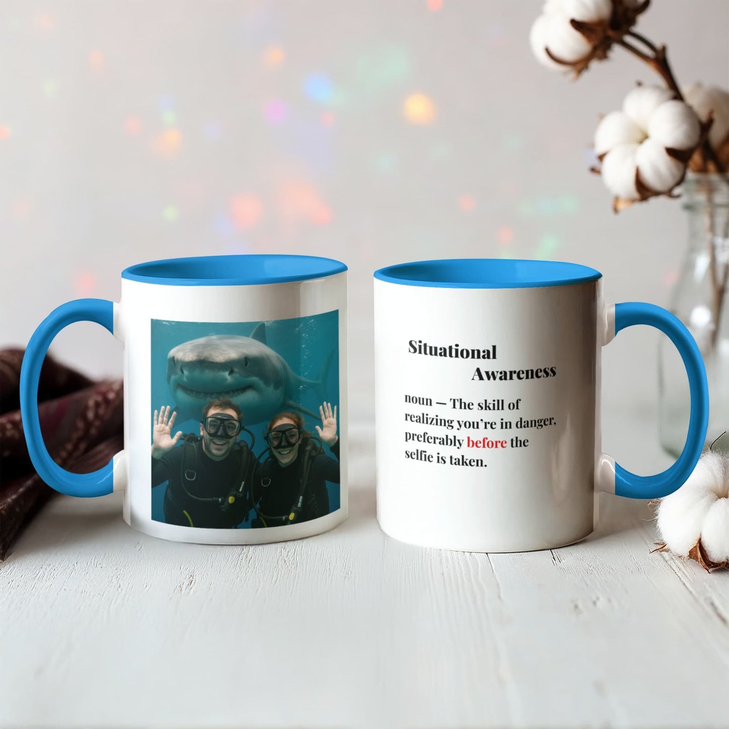 ShineOn Fulfillment Drinkware Shark Situational Awareness Coffee Mug - GHR1161