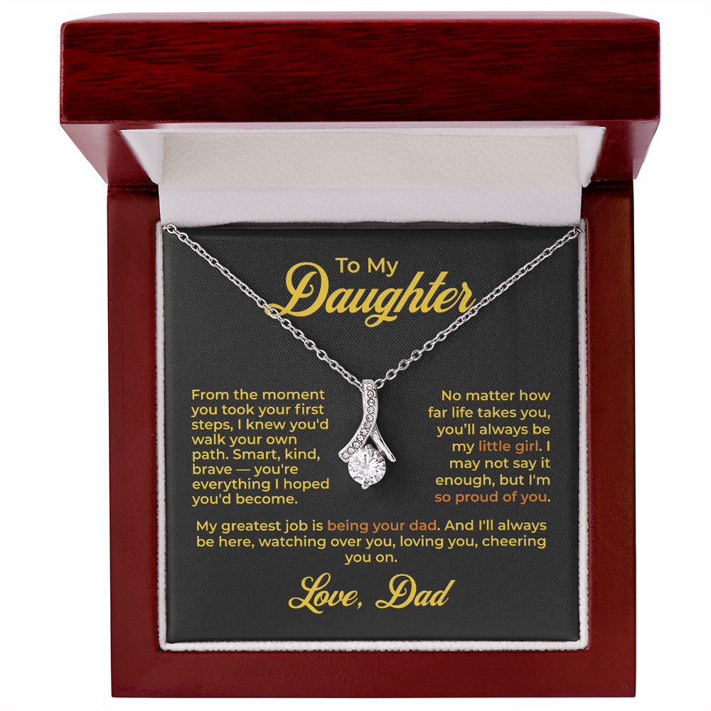 ShineOn Fulfillment Jewelry 14k White Gold Finish / Luxury Box To My Daughter – I'll Always Be Your Dad - GHR1192