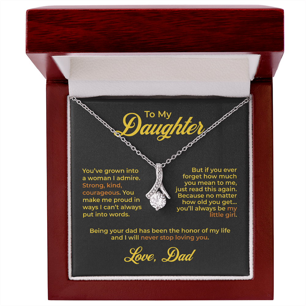 ShineOn Fulfillment Jewelry 14k White Gold Finish / Luxury Box To My Daughter – You'll Always Be My Little Girl - GHR1193