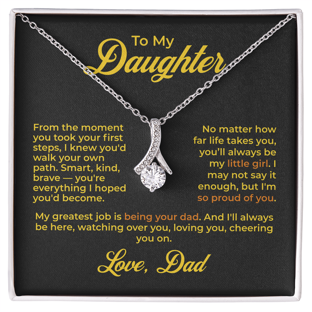 ShineOn Fulfillment Jewelry 14k White Gold Finish / Standard Box To My Daughter – I'll Always Be Your Dad - GHR1192