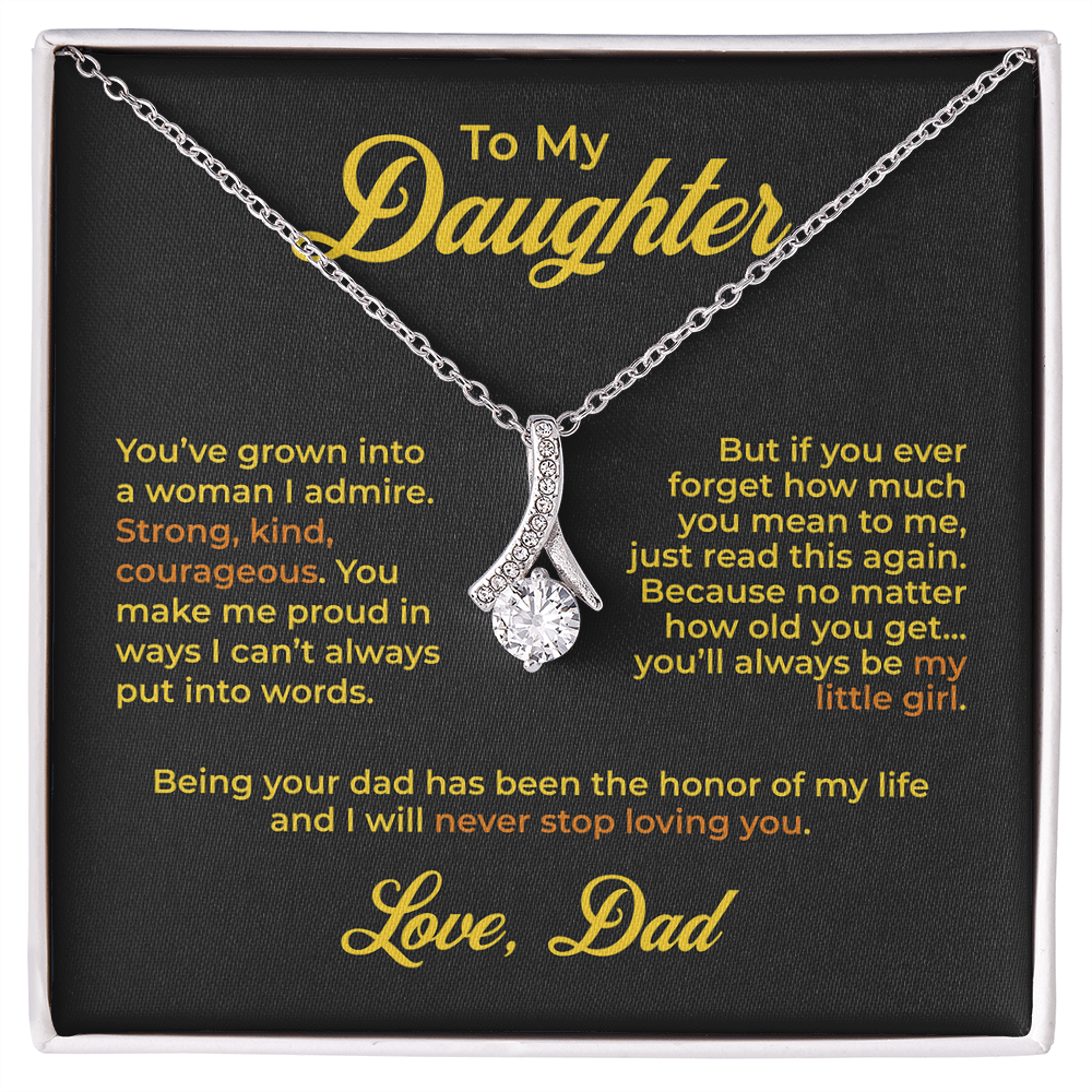 ShineOn Fulfillment Jewelry 14k White Gold Finish / Standard Box To My Daughter – You'll Always Be My Little Girl - GHR1193