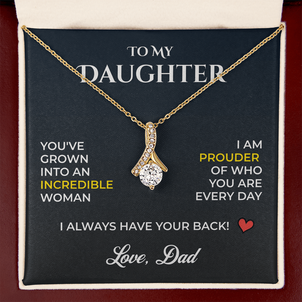 ShineOn Fulfillment Jewelry 18K Yellow Gold Finish / Luxury Box Dad->Daughter Gift - Alluring Beauty Necklace - GHR1251