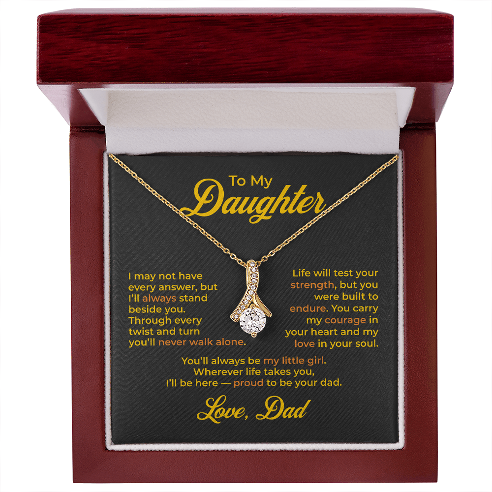 ShineOn Fulfillment Jewelry 18K Yellow Gold Finish / Luxury Box To My Daughter – Alluring Beauty Necklace - GHR1196