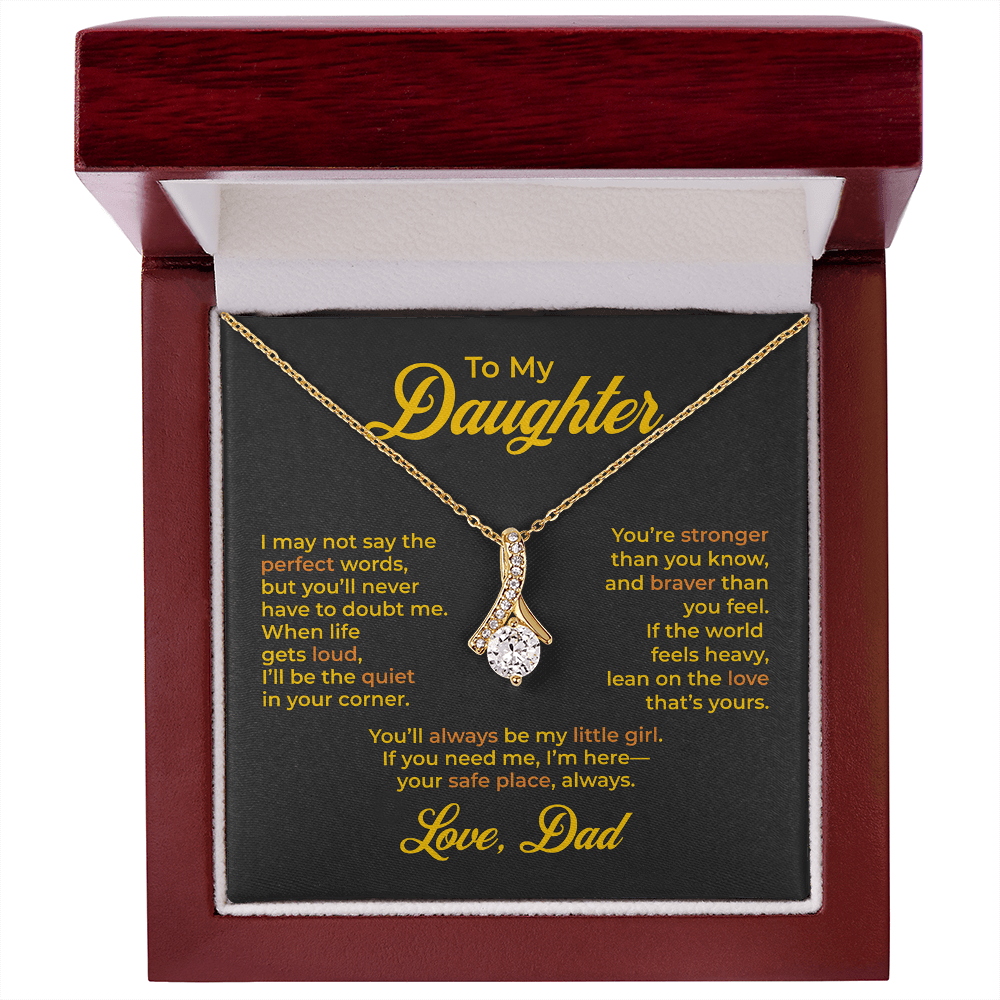 ShineOn Fulfillment Jewelry 18K Yellow Gold Finish / Luxury Box To My Daughter – Alluring Beauty Necklace - GHR1198