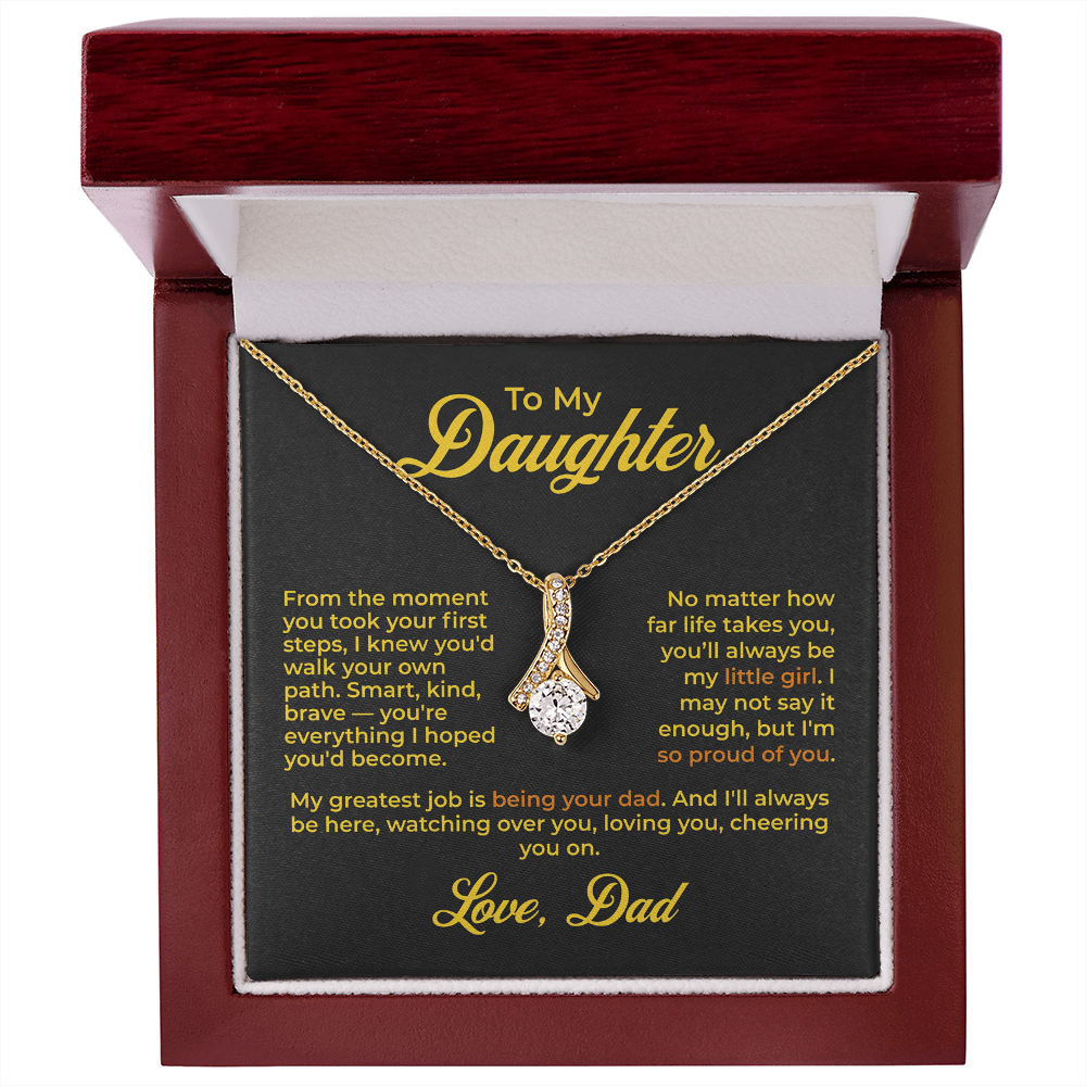 ShineOn Fulfillment Jewelry 18K Yellow Gold Finish / Luxury Box To My Daughter – I'll Always Be Your Dad - GHR1192