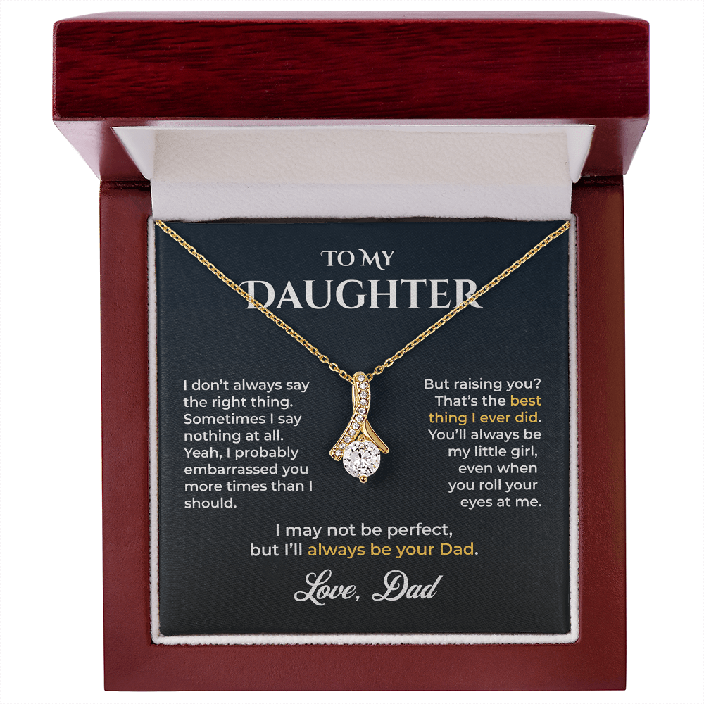 ShineOn Fulfillment Jewelry 18K Yellow Gold Finish / Luxury Box To My Daughter Necklace – GHR1203