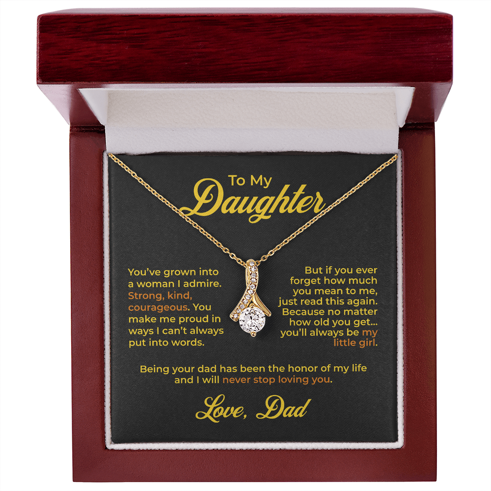 ShineOn Fulfillment Jewelry 18K Yellow Gold Finish / Luxury Box To My Daughter – You'll Always Be My Little Girl - GHR1193