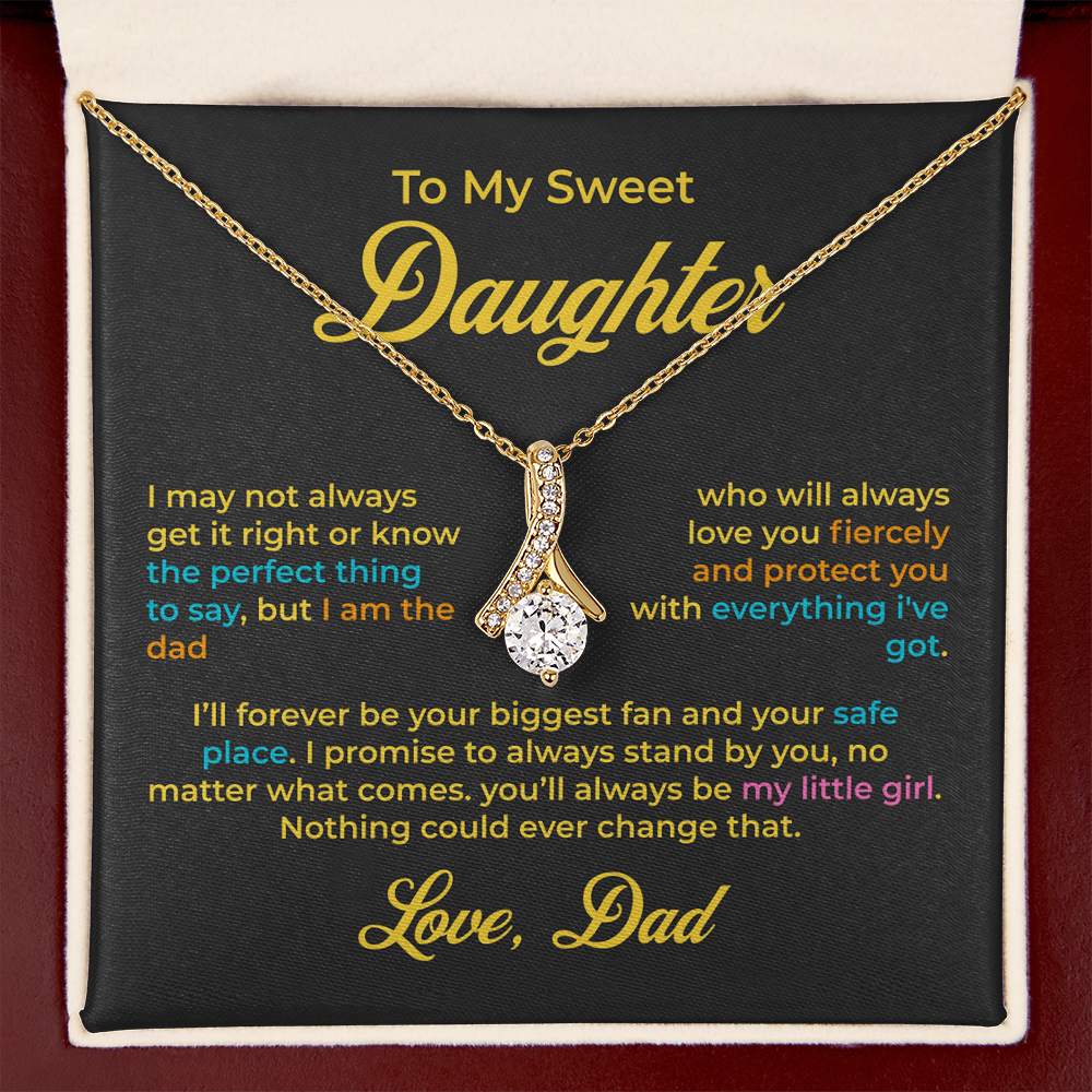 ShineOn Fulfillment Jewelry 18K Yellow Gold Finish / Luxury Box To My Sweet Daughter - Alluring Beauty Necklace - GHR1190