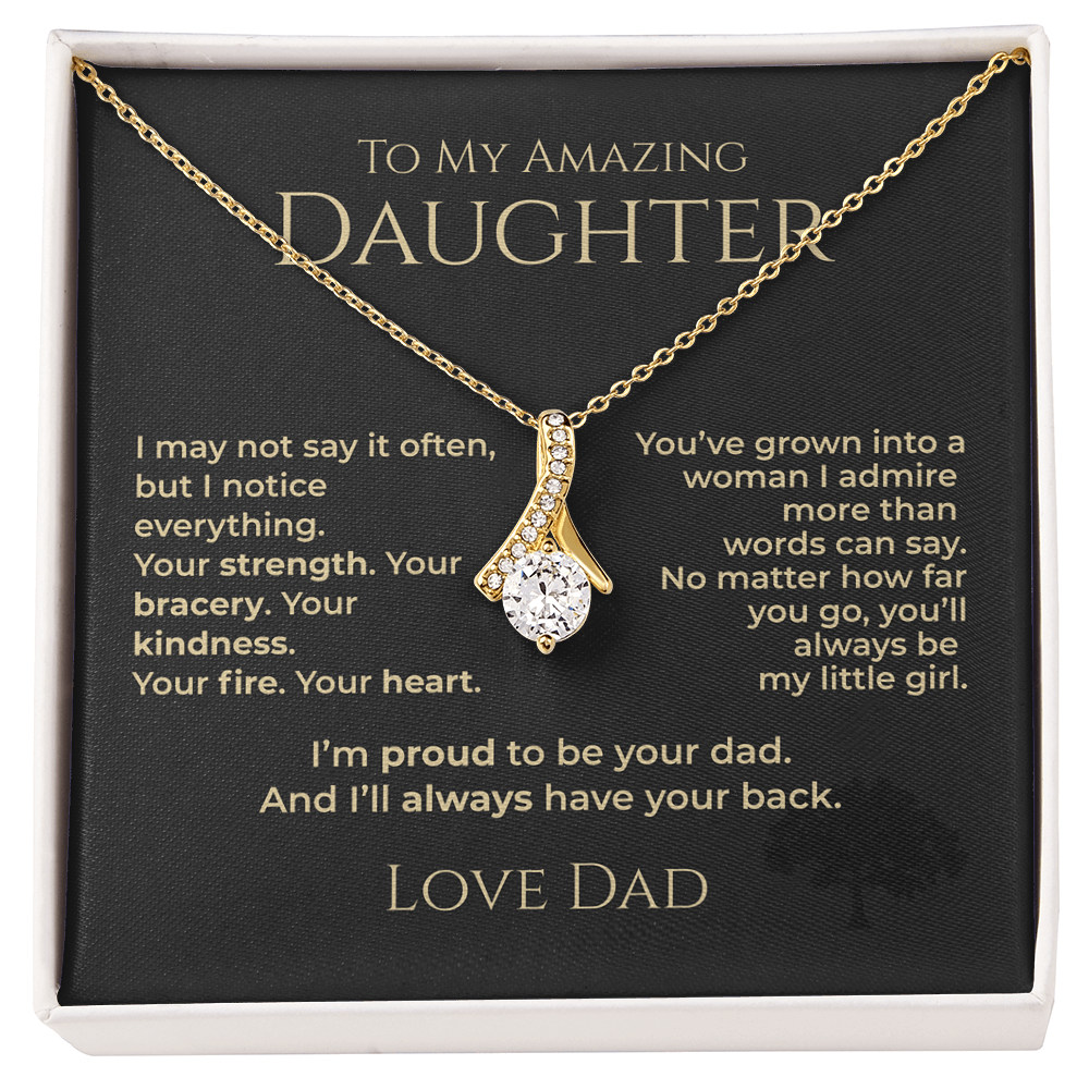 ShineOn Fulfillment Jewelry 18K Yellow Gold Finish / Standard Box To My Amazing Daughter - Alluring Beauty Necklace - GHR1188
