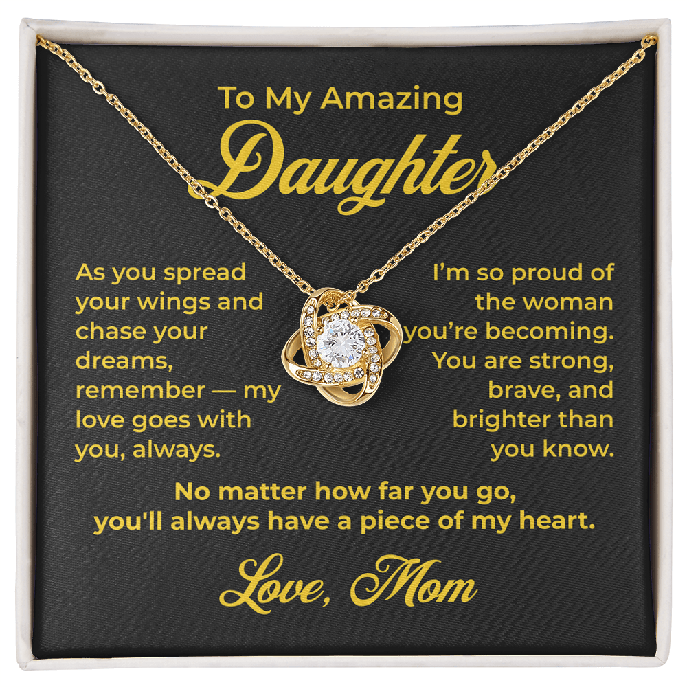 ShineOn Fulfillment Jewelry 18K Yellow Gold Finish / Standard Box To My Amazing Daughter - Love Knot Necklace - GHR1185