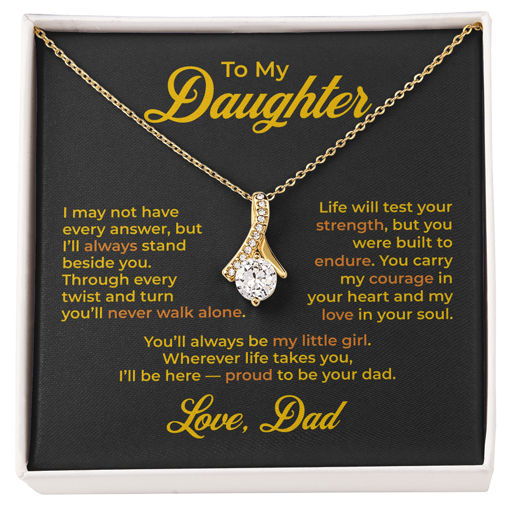 ShineOn Fulfillment Jewelry 18K Yellow Gold Finish / Standard Box To My Daughter – Alluring Beauty Necklace - GHR1196