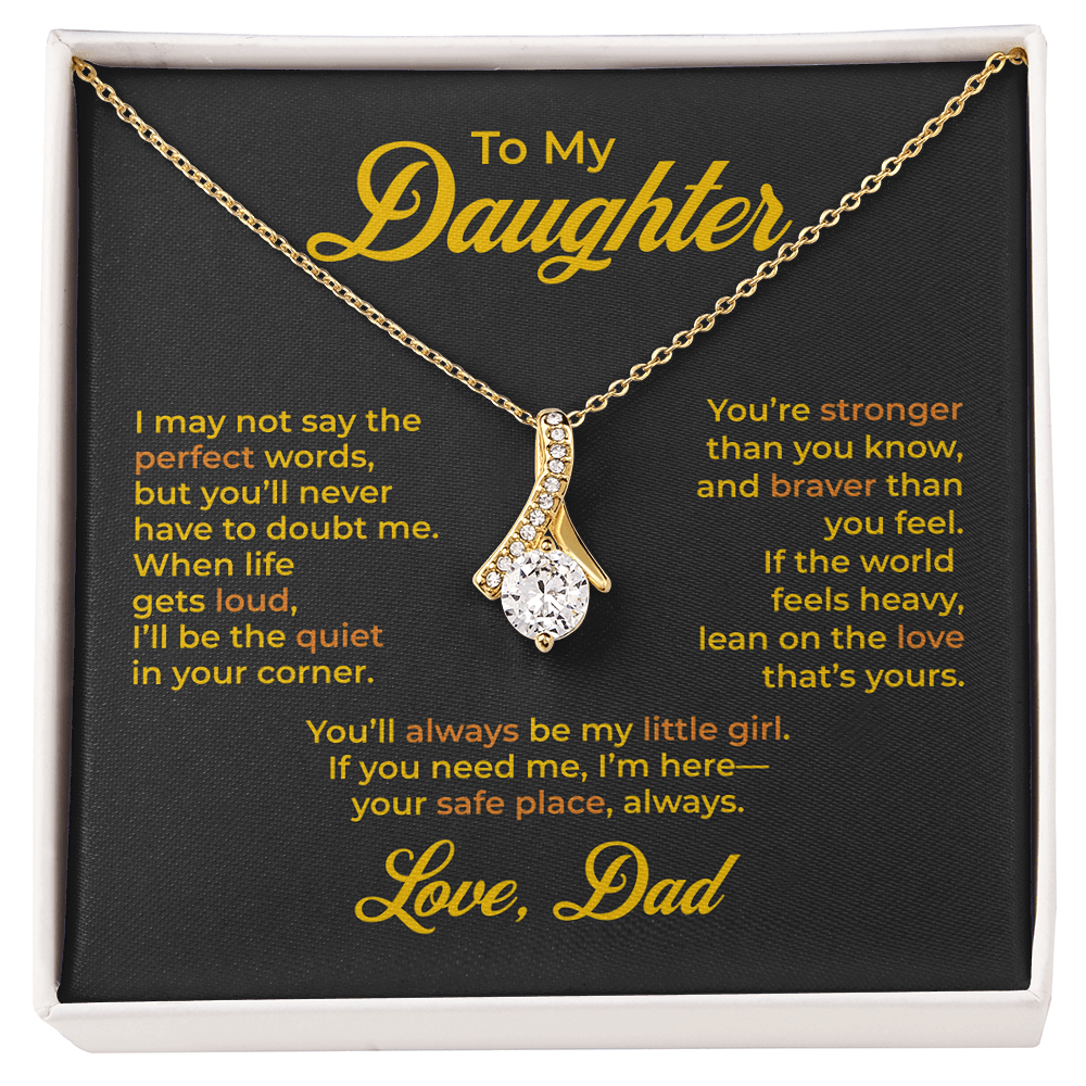 ShineOn Fulfillment Jewelry 18K Yellow Gold Finish / Standard Box To My Daughter – Alluring Beauty Necklace - GHR1198