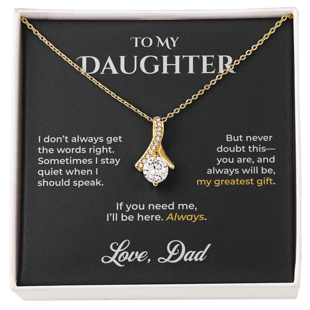 ShineOn Fulfillment Jewelry 18K Yellow Gold Finish / Standard Box To My Daughter - Alluring Beauty Necklace - GHR1199