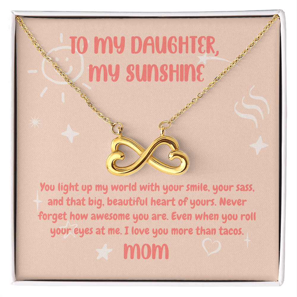 ShineOn Fulfillment Jewelry 18k Yellow Gold Finish / Standard Box To My Daughter, My Sunshine - Endless Love Necklace - GHR1158