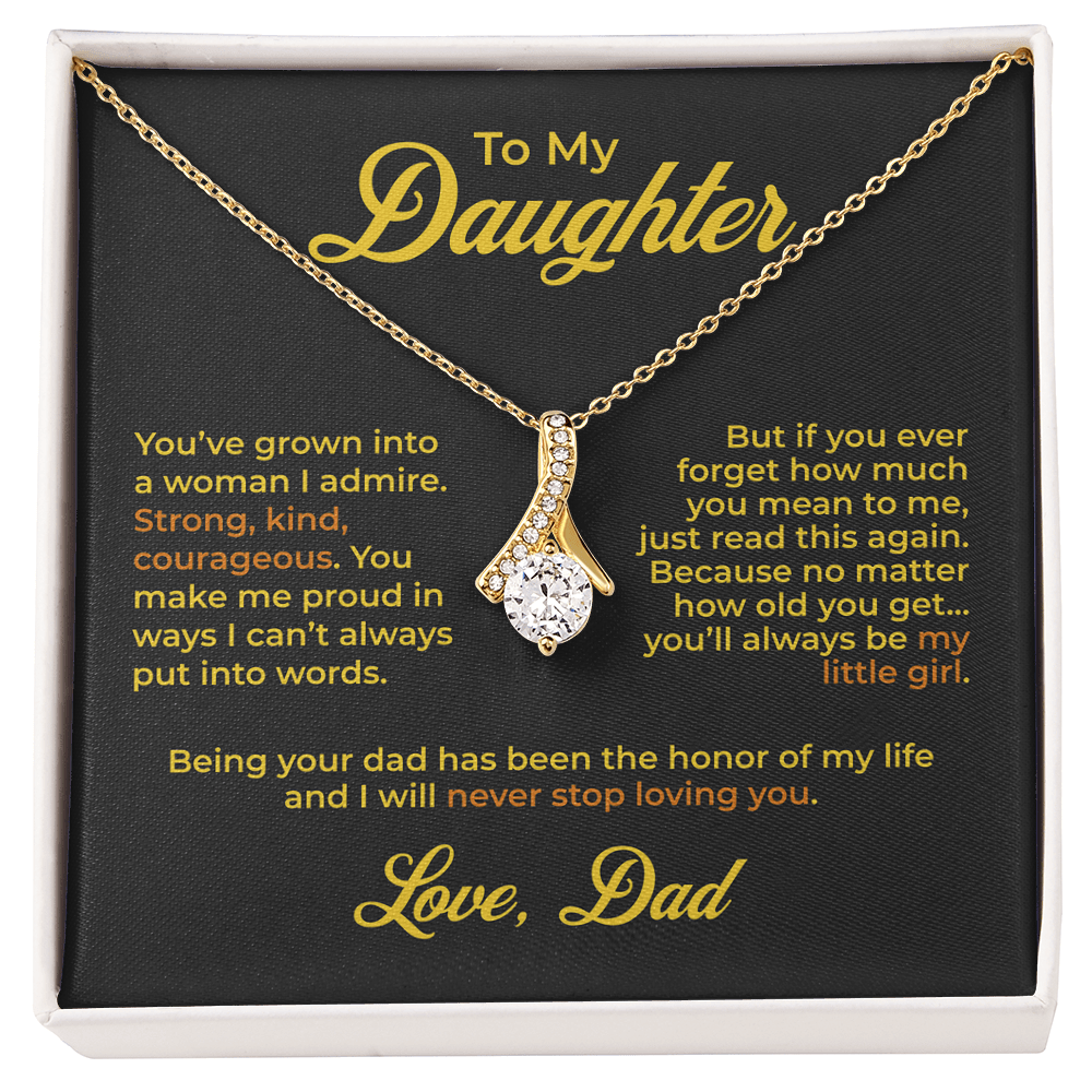 ShineOn Fulfillment Jewelry 18K Yellow Gold Finish / Standard Box To My Daughter – You'll Always Be My Little Girl - GHR1193
