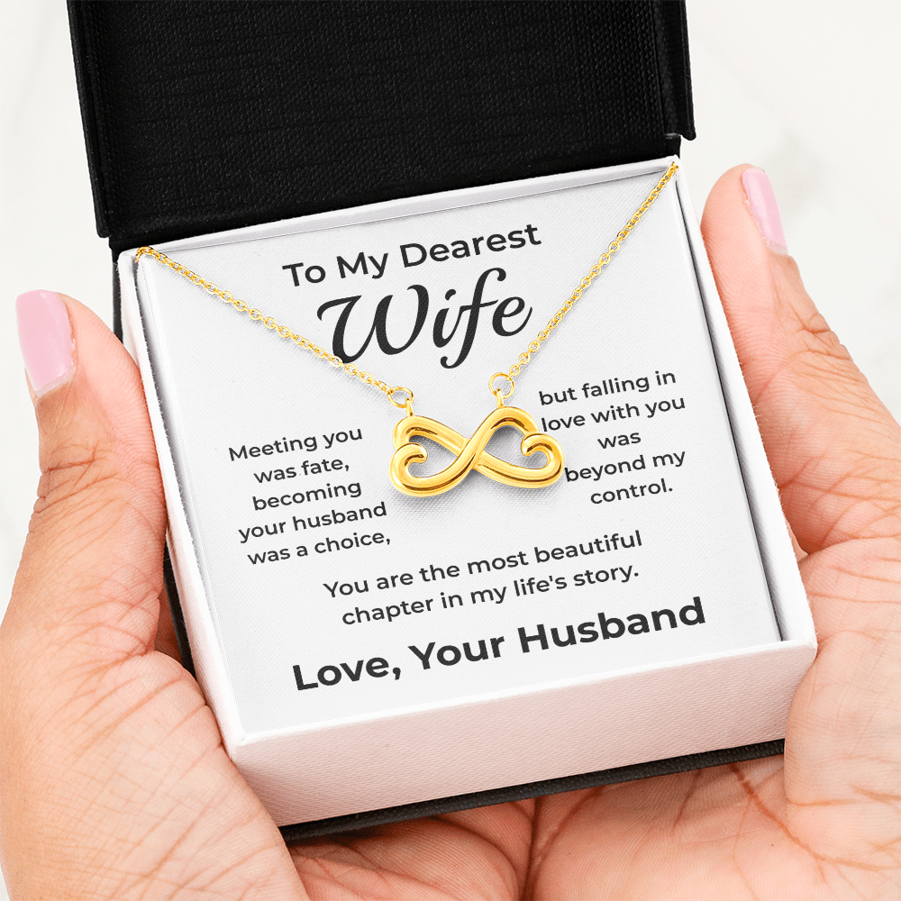 ShineOn Fulfillment Jewelry 18k Yellow Gold Finish / Standard Box To My Dearest Wife – Endless-Love Necklace