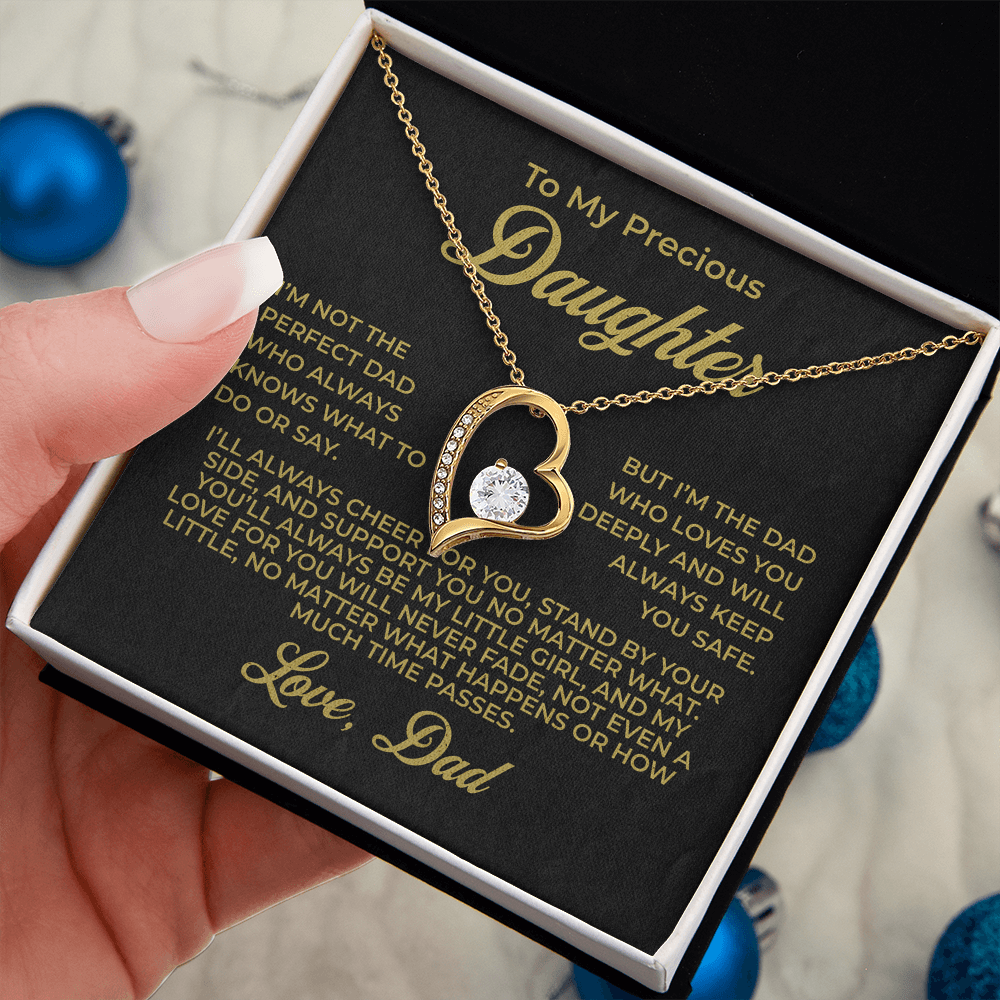 ShineOn Fulfillment Jewelry 18k Yellow Gold Finish / Standard Box To My Precious Daughter - Forever Love Necklace - GHR1087