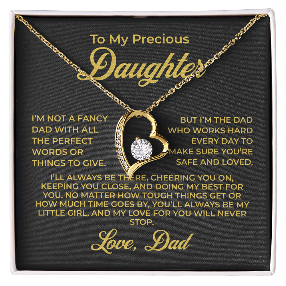 ShineOn Fulfillment Jewelry 18k Yellow Gold Finish / Standard Box To My Precious Daughter - Forever Love Necklace - GHR1091