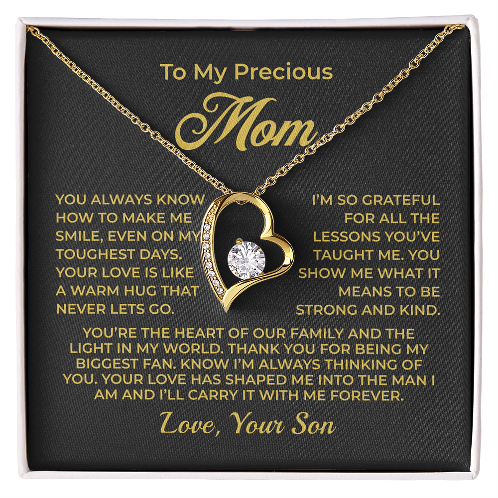 ShineOn Fulfillment Jewelry 18k Yellow Gold Finish / Standard Box To My Precious Mom - Forever Love Necklace - GHR1090