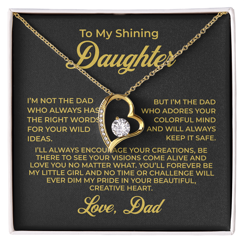 ShineOn Fulfillment Jewelry 18k Yellow Gold Finish / Standard Box To My Shining Daughter - Forever Love Necklace - GHR1095