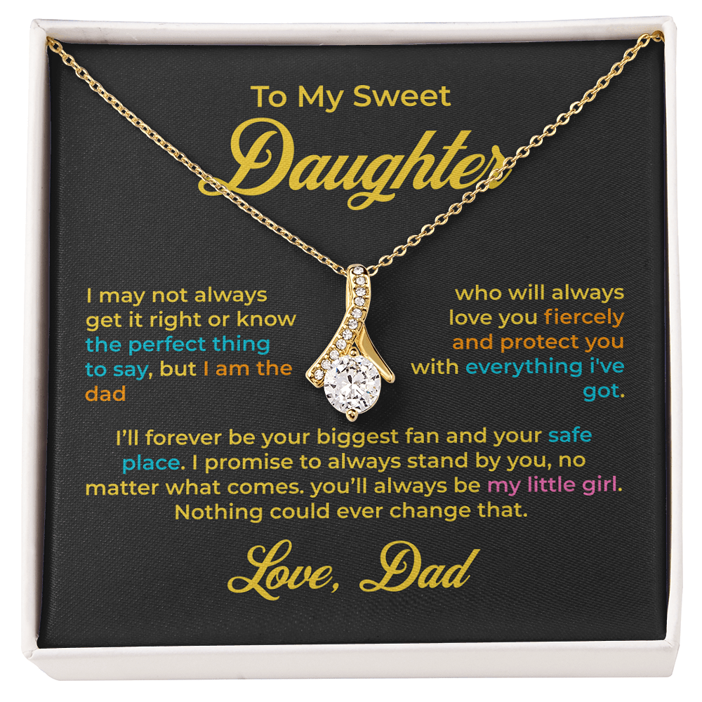 ShineOn Fulfillment Jewelry 18K Yellow Gold Finish / Standard Box To My Sweet Daughter - Alluring Beauty Necklace - GHR1190