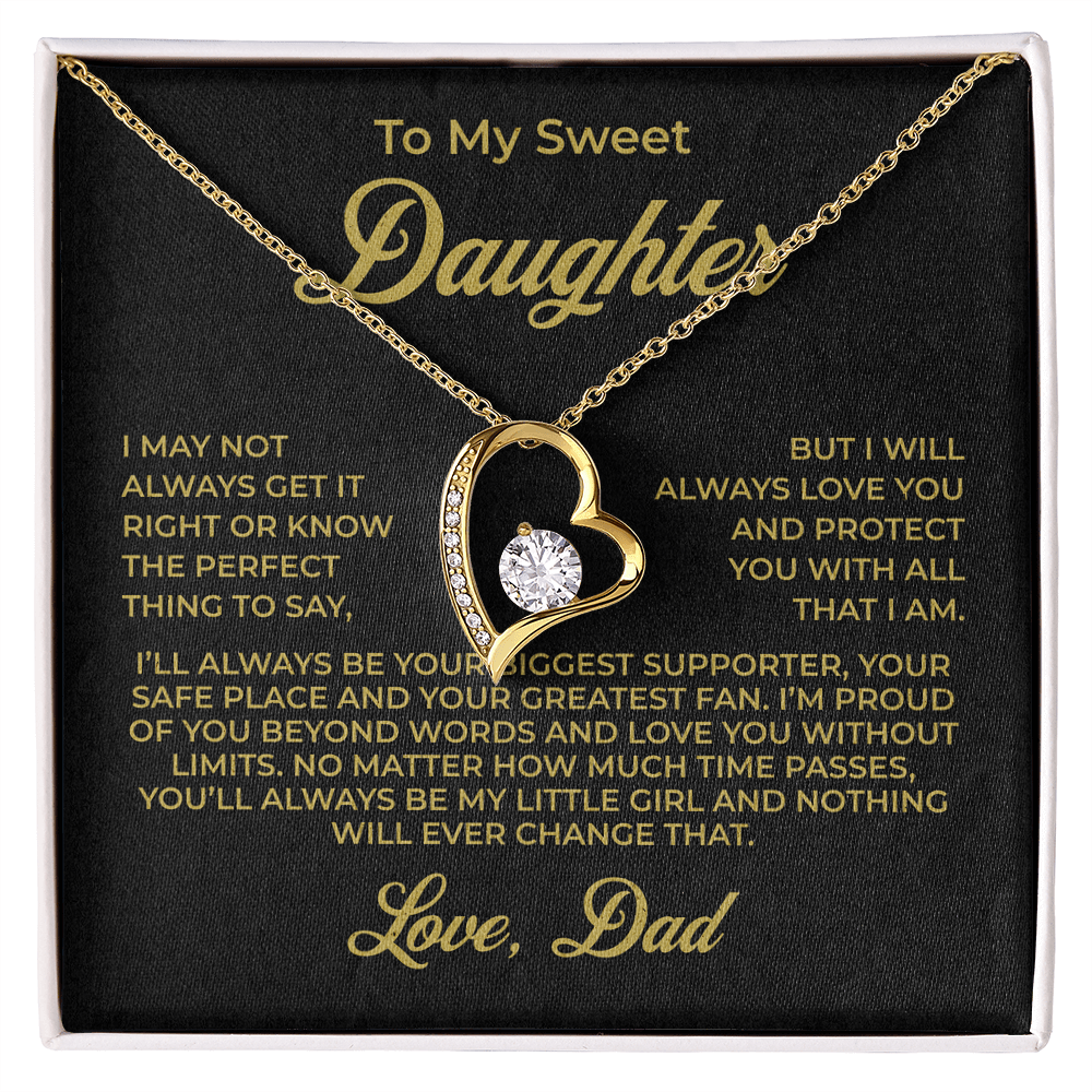 ShineOn Fulfillment Jewelry 18k Yellow Gold Finish / Standard Box To My Sweet Daughter - Forever Love Necklace - GHR1075