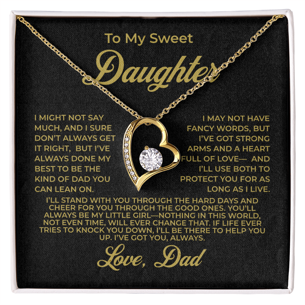 ShineOn Fulfillment Jewelry 18k Yellow Gold Finish / Standard Box To My Sweet Daughter - Forever Love Necklace - GHR1085