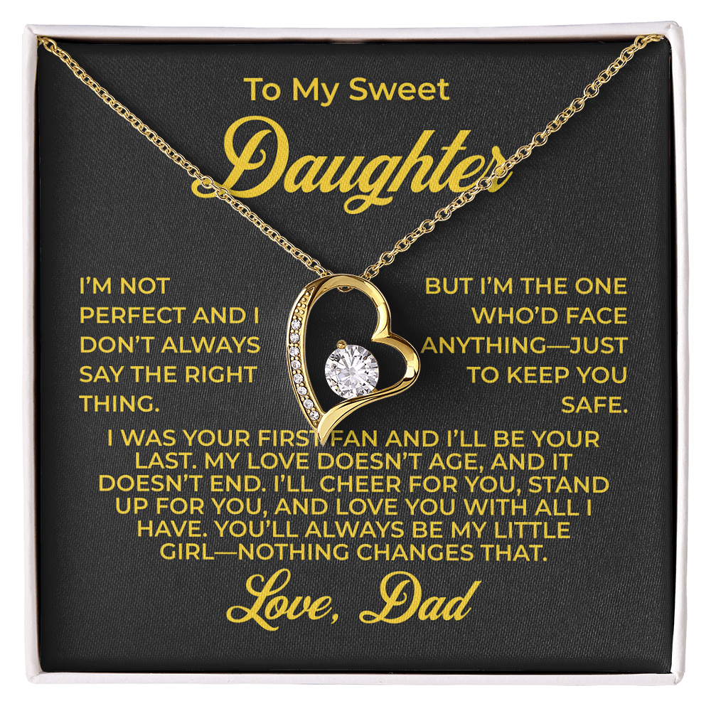 ShineOn Fulfillment Jewelry 18k Yellow Gold Finish / Standard Box To My Sweet Daughter - Forever Love Necklace - GHR1099