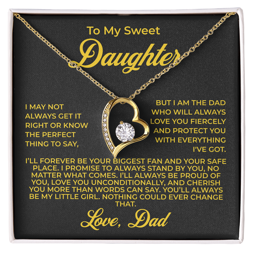 ShineOn Fulfillment Jewelry 18k Yellow Gold Finish / Standard Box To My Sweet Daughter - Forever Love Necklace - GHR1108