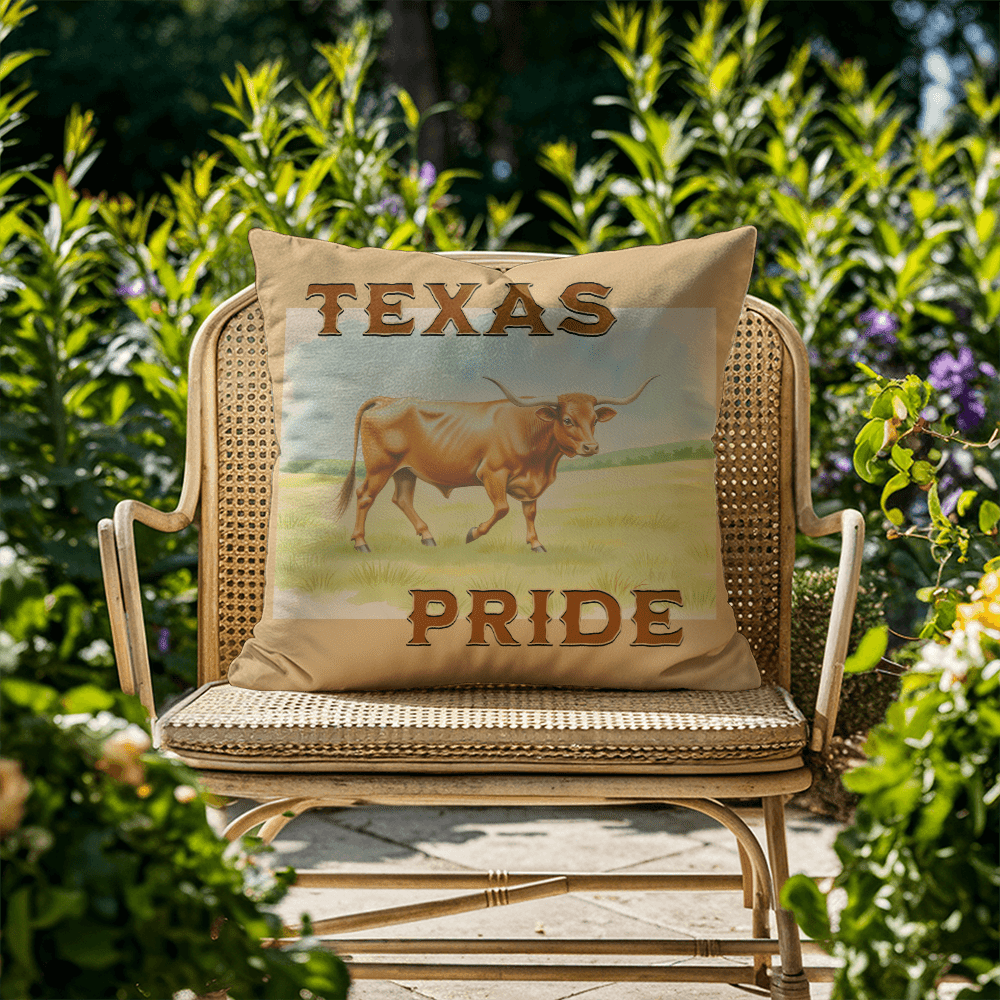 ShineOn Fulfillment Jewelry 20" x 20" Watercolor Longhorn Pillow