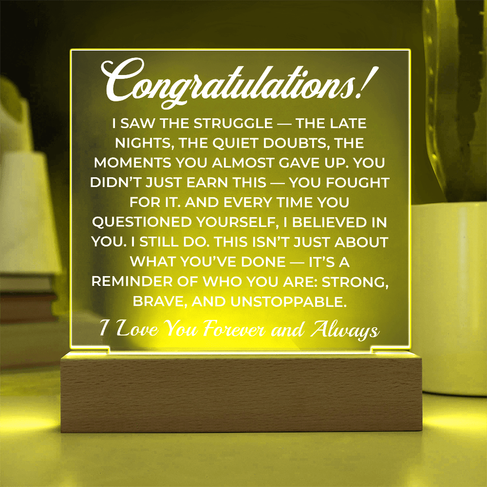 ShineOn Fulfillment Jewelry Congratulations from Me - LED Plaque - GHR1103