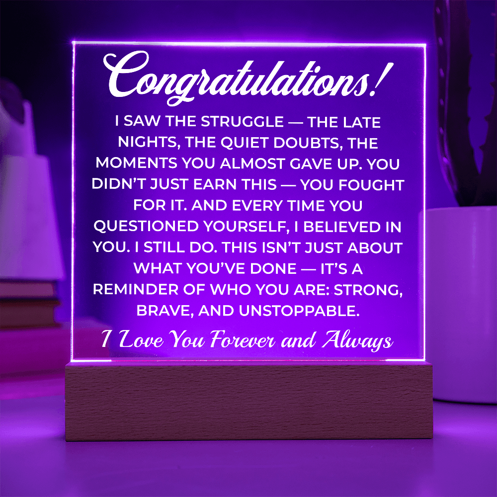 ShineOn Fulfillment Jewelry Congratulations from Me - LED Plaque - GHR1103