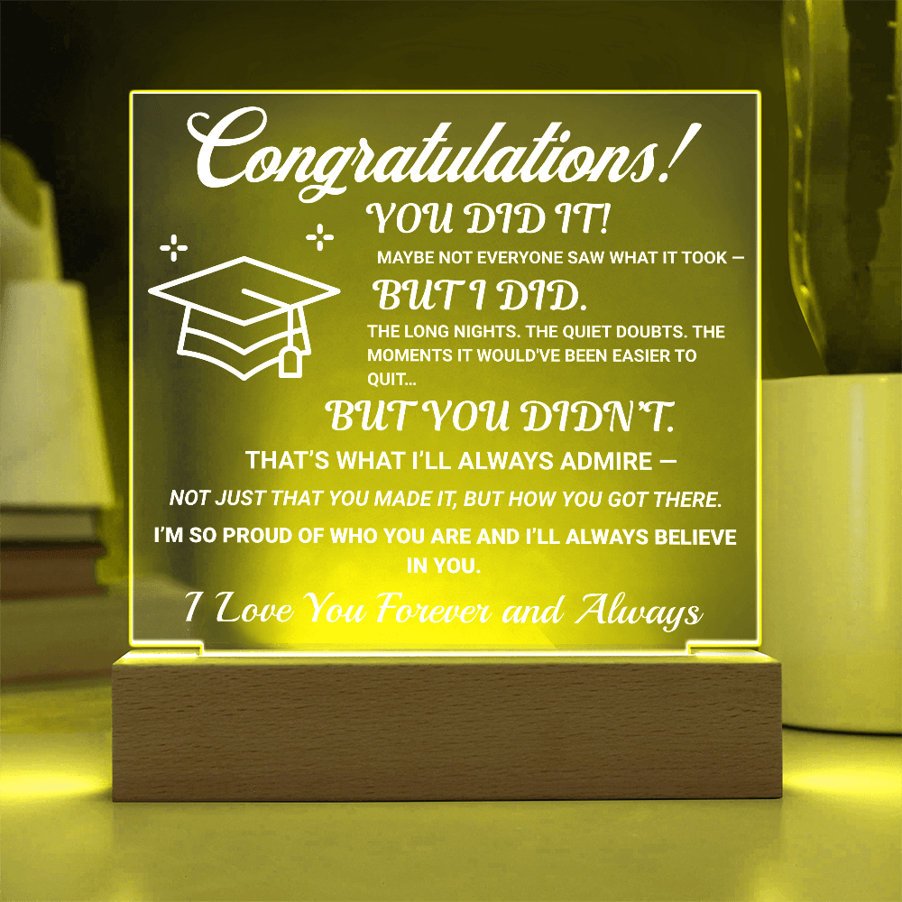ShineOn Fulfillment Jewelry Congratulations from Me - LED Plaque - GHR1104