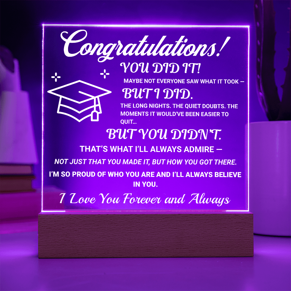 ShineOn Fulfillment Jewelry Congratulations from Me - LED Plaque - GHR1104