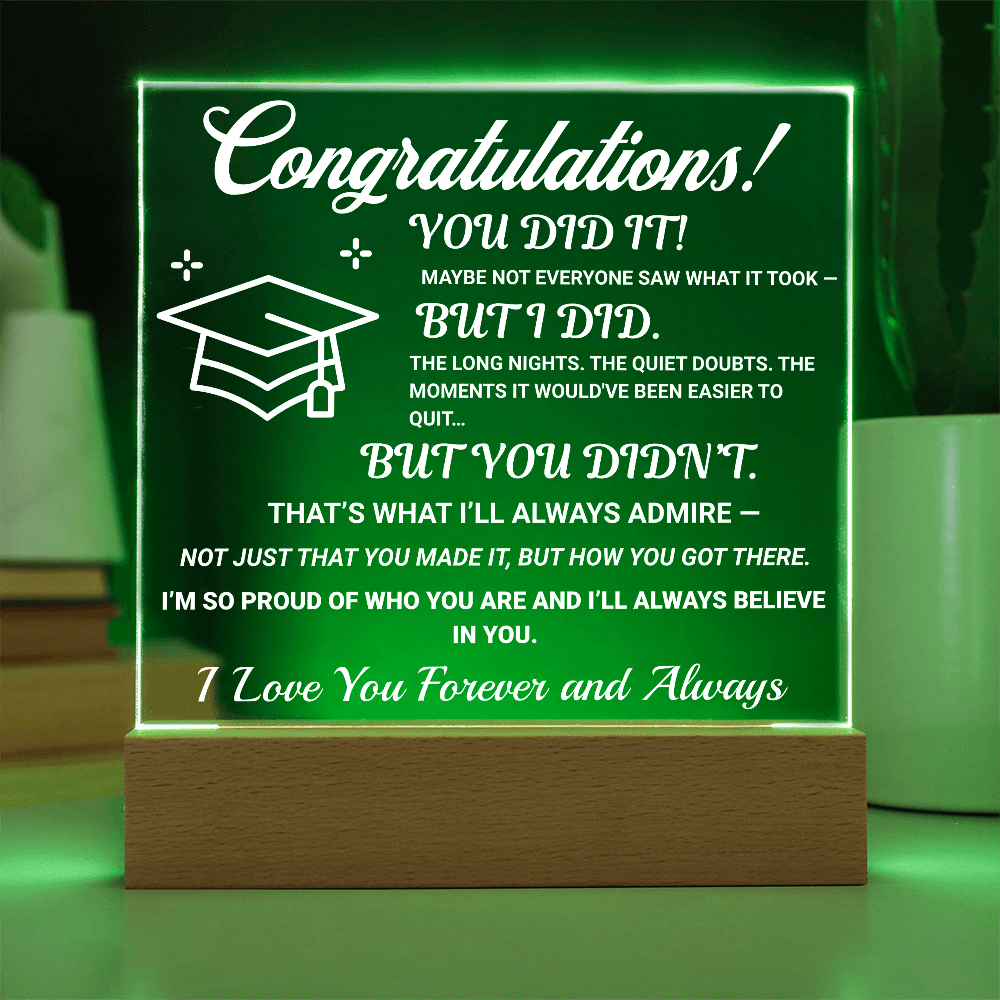 ShineOn Fulfillment Jewelry Congratulations from Me - LED Plaque - GHR1104