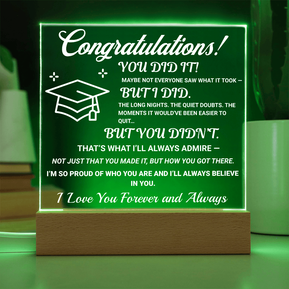 ShineOn Fulfillment Jewelry Congratulations from Me - LED Plaque - GHR1104