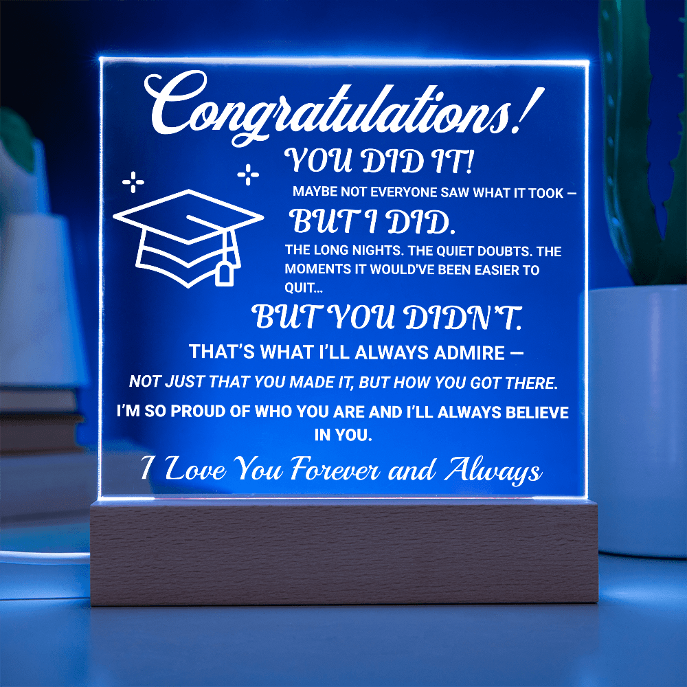 ShineOn Fulfillment Jewelry Congratulations from Me - LED Plaque - GHR1104