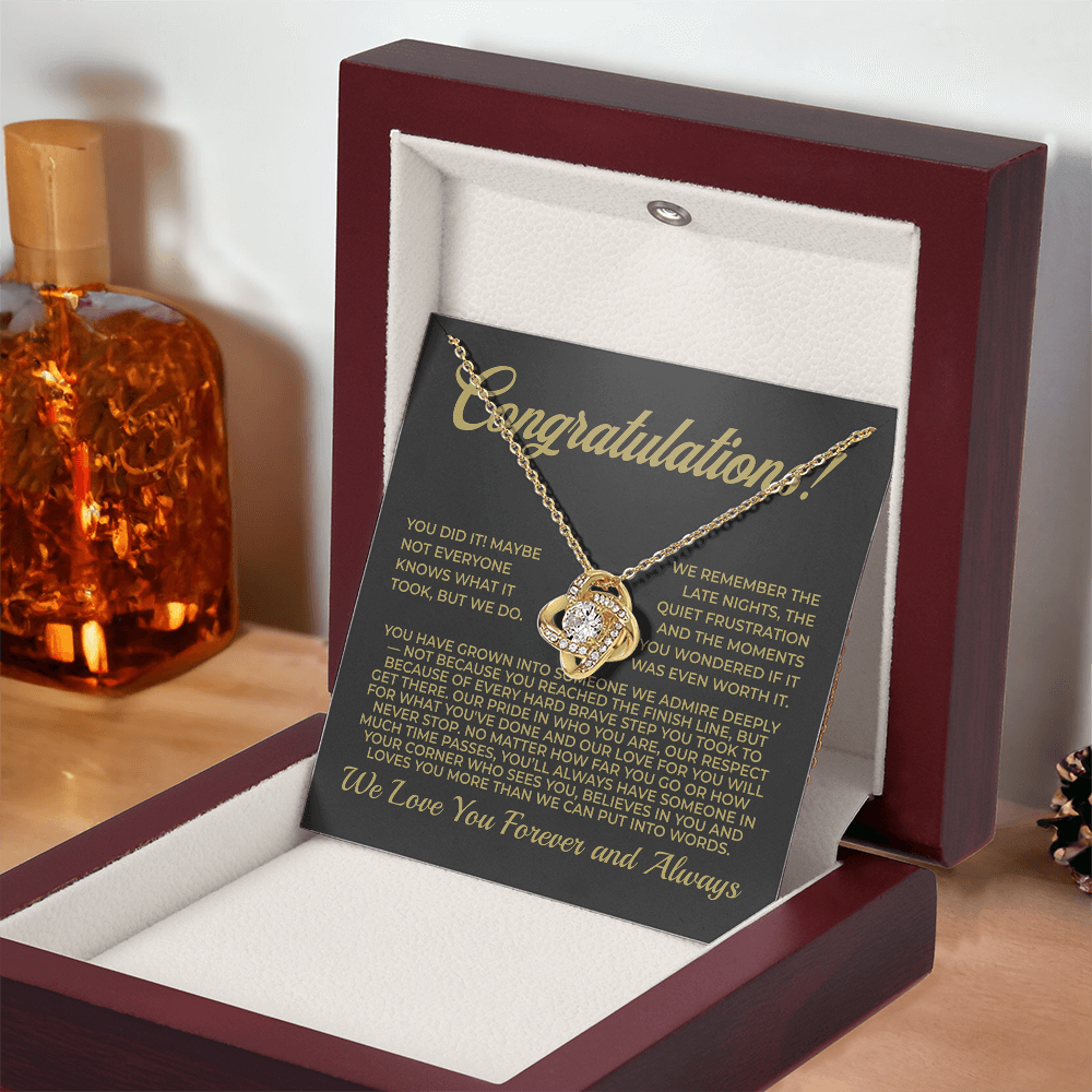 ShineOn Fulfillment Jewelry Congratulations from Us! - Love-knot Necklace - GHR1082