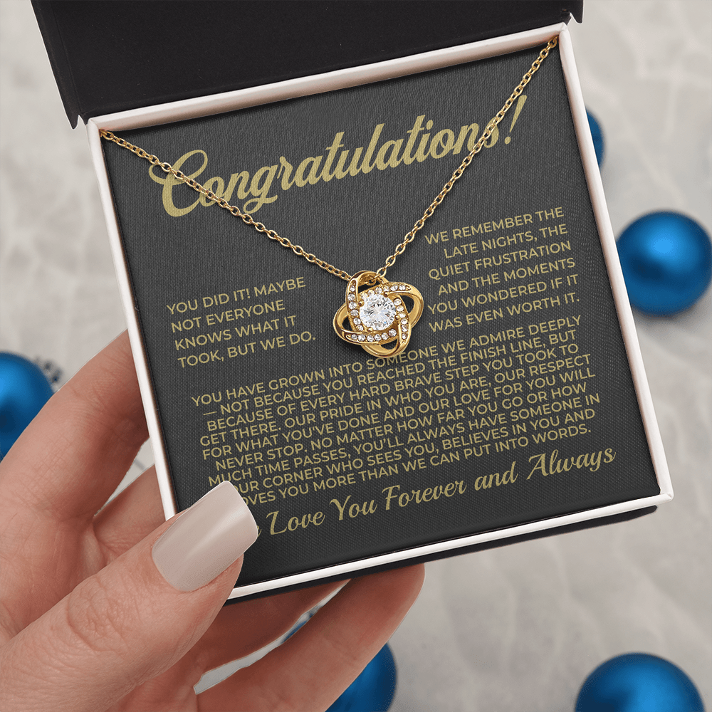 ShineOn Fulfillment Jewelry Congratulations from Us! - Love-knot Necklace - GHR1082
