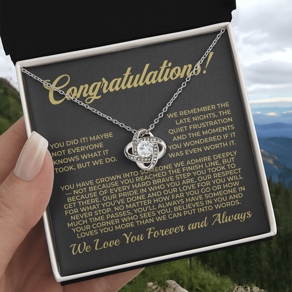 ShineOn Fulfillment Jewelry Congratulations from Us! - Love-knot Necklace - GHR1082