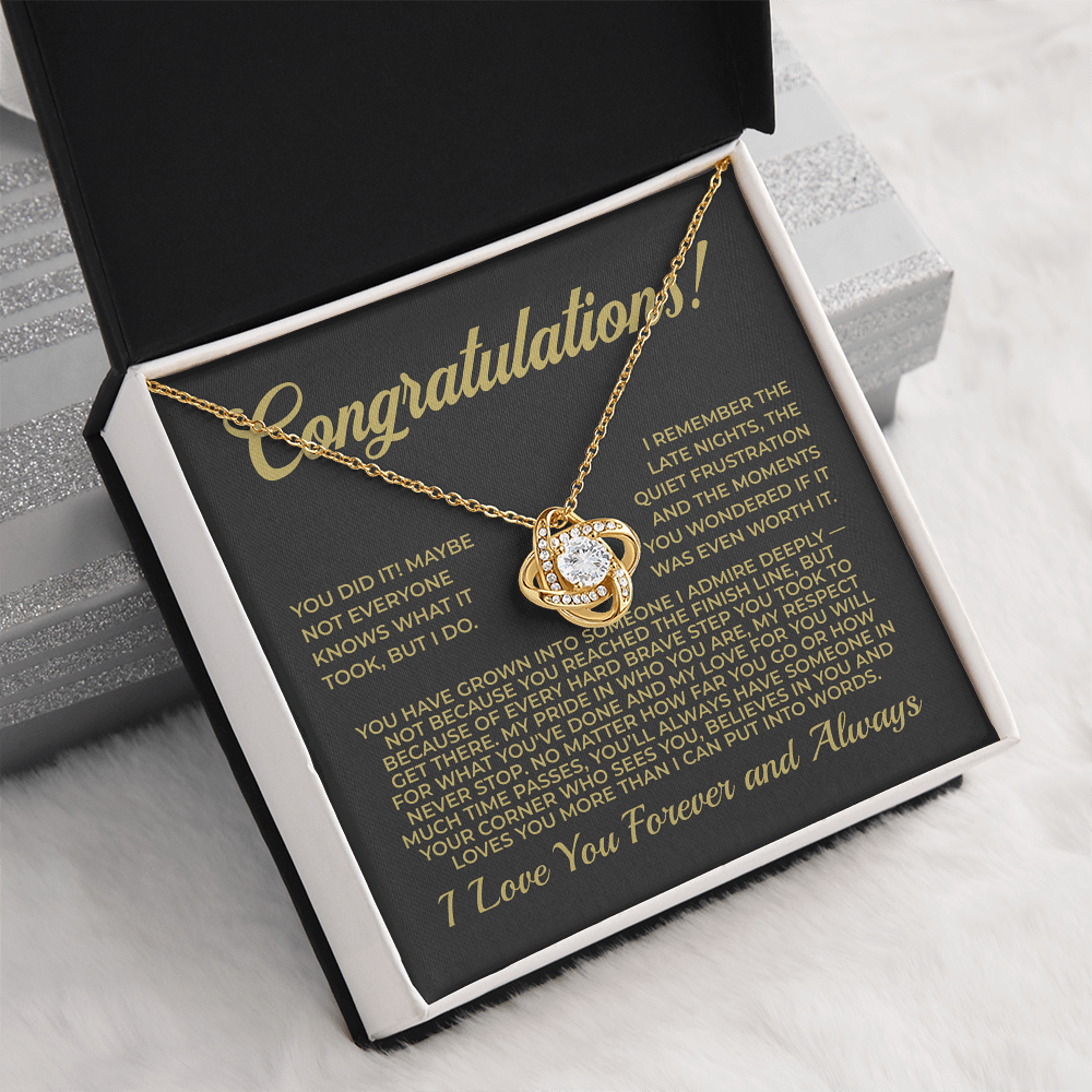 ShineOn Fulfillment Jewelry Congratulations! - Love Knot Necklace - GHR1079