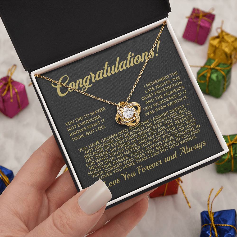 ShineOn Fulfillment Jewelry Congratulations! - Love Knot Necklace - GHR1079